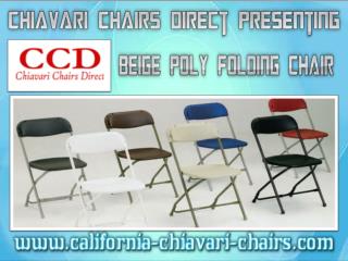 Chiavari Chairs Direct Presenting Beige Poly Folding Chair