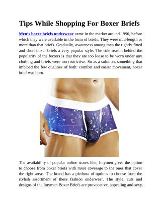 Tips While Shopping For Boxer Briefs