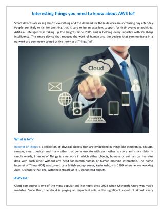 Interesting things you need to know about AWS IoT