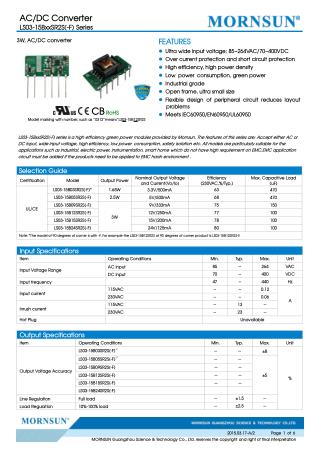 AC/DC Converter LS03-15BxxSR2S(-F) Series