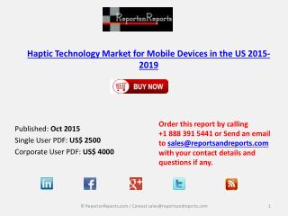 Haptic Technology Market for Mobile Devices in US 2019 – Key Vendors Research and Analysis