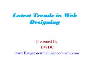 Latest Trends in Web Designing