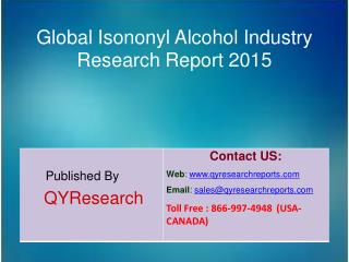 Global Isononyl Alcohol Market 2015 Industry Growth, Trends, Analysis, Research and Development