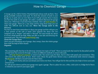 How to Cleanout Garage