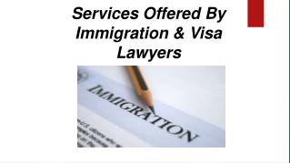 Services offered by immigration & visa lawyers