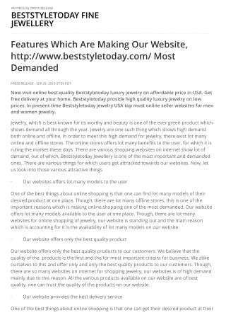 Beststyletoday.com Most Demanded Jewelry
