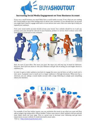 Increasing Social Media Engagement on Your Business Account