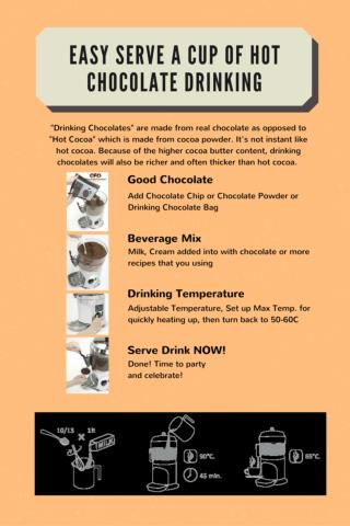 Easy serve a cup of hot chocolate drinking