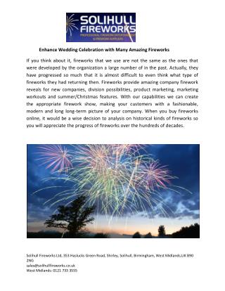 Enhance Wedding Celebration with Many Amazing Fireworks