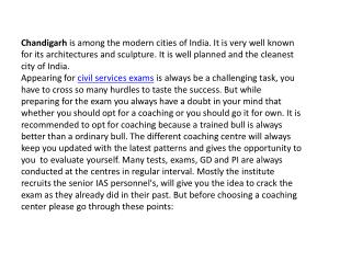 Top coaching for civil services in chandigarh