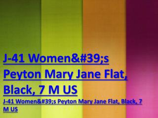 J-41 Women&#39;s Peyton Mary Jane Flat, Black, 7 M US