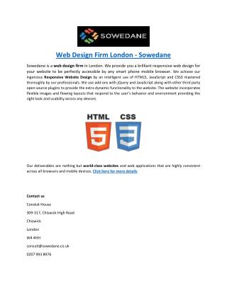 Web Design Firm London - Sowedane