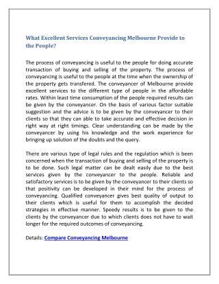 What Excellent Services Conveyancing Melbourne Provide to the People?