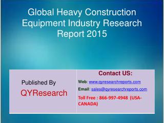 Global Heavy Construction Equipment Market 2015 Industry Insights, Study, Forecasts, Outlook, Development, Growth, Overv