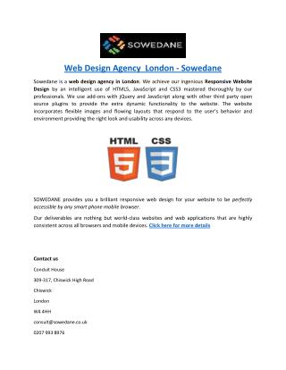 Web Design Agency London - Sowedane