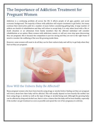 The importance of addiction treatment for pregnant women