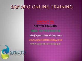 sap apo online training in malaysia