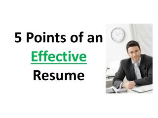 5points Of An Effective Resume