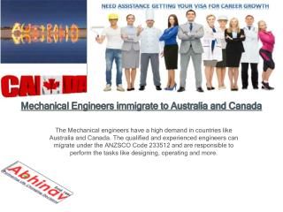 Mechanical Engineers immigrate to Australia and Canada