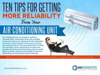 Ten Tips for Getting More Reliability from your Air Conditioning Unit