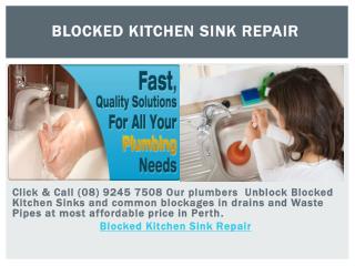 Blocked Kitchen Sink Repair