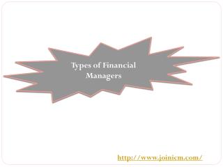 Types of Financial Managers