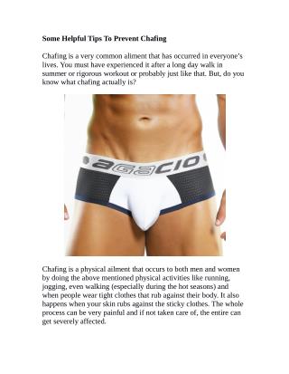 Some Helpful Tips To Prevent Chafing