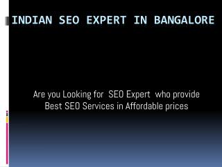SEO Expert in Bangalore