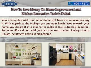 Save Money On Home Improvement and Kitchen Renovation Work in Dubai