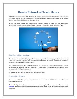How to Network at Trade Shows