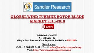 2018 World Wind Turbine Rotor Blade Industry by Market Size, Trends, Drivers and Growth Opportunities Analysis and Forec