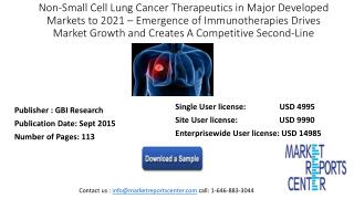 Non-Small Cell Lung Cancer Therapeutics in Major Developed Markets to 2021 – Emergence of Immunotherapies Drives Market