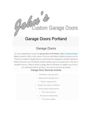 Garage doors Portland