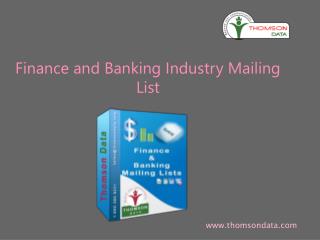 Finance and Banking Industry Executives Email and Mailing Lists