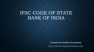 IFSC code of State Bank of India