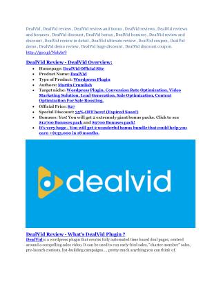 DealVid review and DealVid $11800 Bonus & Discount