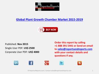 Global Plant Growth Chamber Market 2015-2019