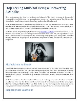 Stop Feeling Guilty for Being a Recovering Alcoholic