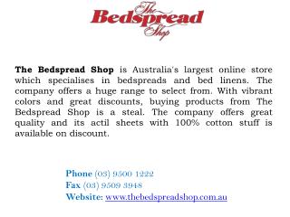 Australia’s Largest Bedspread and Bed Linen Online Store