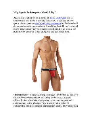 Why Agacio Jockstrap Are Worth A Try?