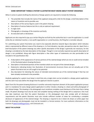 Some Important Things A Patent Illustrator Must Know About Patent Drawings