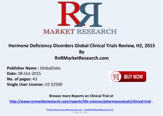 Hormone Deficiency Disorders Global Clinical Trials Review H2 2015