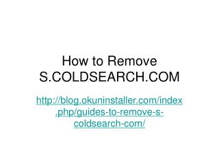 Remove S.coldsearch.com