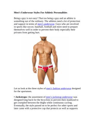 Men’s Underwear Styles For Athletic Personalities