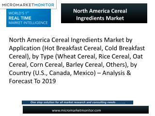 Global Cereal ingredients market looking for great success in upcoming years