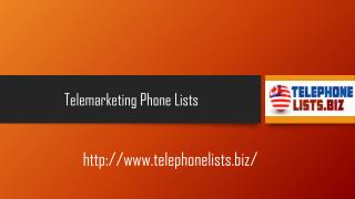 Business and Residential Telemarketing Phone Lists for USA & Canada - TelephoneLists