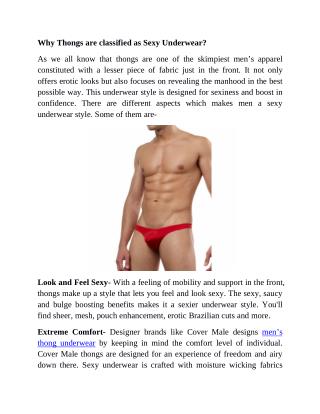 Why Thongs are classified as Sexy Underwear?
