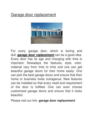 Garage door replacement