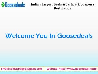 India's largest deals & cashback coupon's destination goosedeals.com