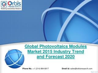 Global Photovoltaics Modules Industry 2015-2020 & Market Overview Analysis